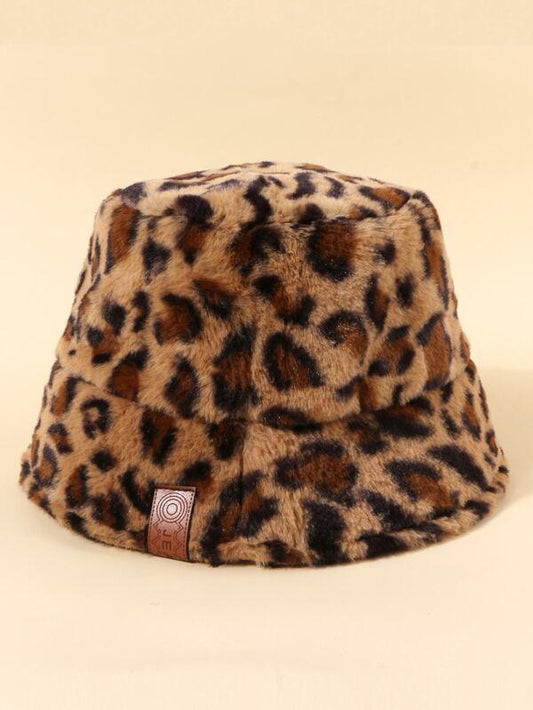 Leopard Pattern Fluffy Bucket Hat - LuckyFash™