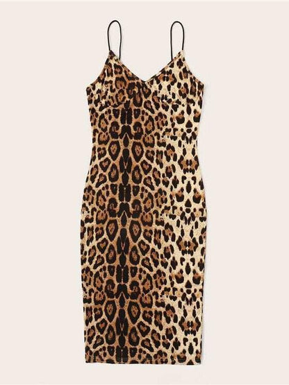 Leopard Print Bodycon Midi Dress - Dresses - INS | Online Fashion Free Shipping Clothing, Dresses, Tops, Shoes - 01/26/2021 - Casual - Dresses