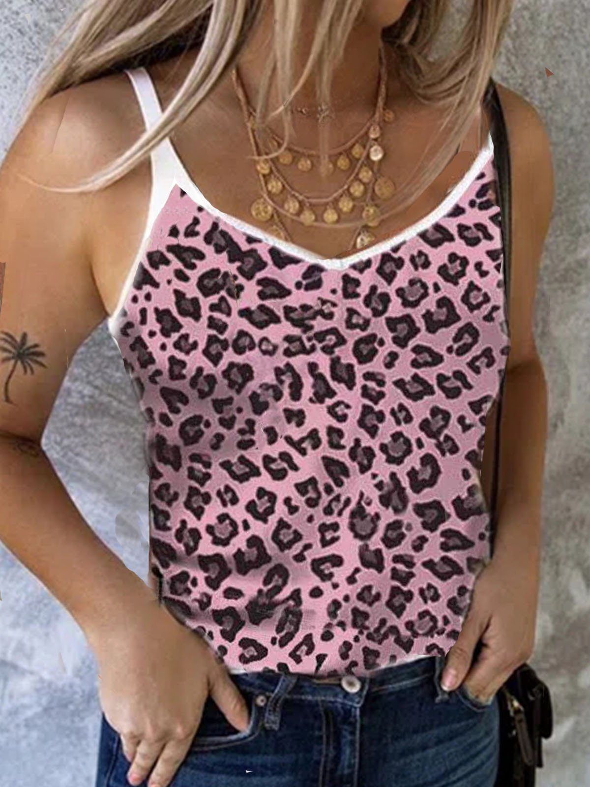 Leopard Print Camisole Top Vest - Tank Tops - INS | Online Fashion Free Shipping Clothing, Dresses, Tops, Shoes - 01/07/2021 - 10-20 - color-apricot