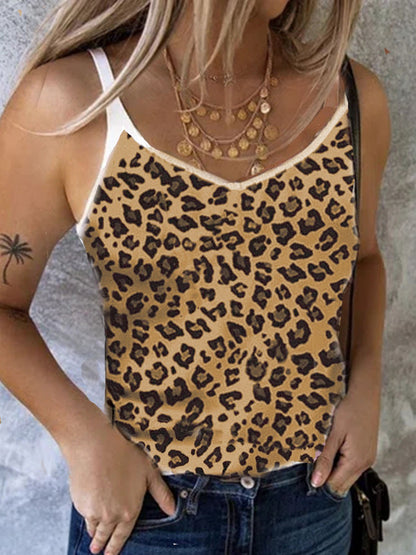 Leopard Print Camisole Top Vest - Tank Tops - INS | Online Fashion Free Shipping Clothing, Dresses, Tops, Shoes - 01/07/2021 - 10-20 - color-apricot