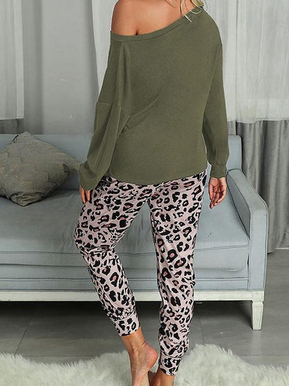 Leopard Print Casual Lace-Up Pants Suit - INS | Online Fashion Free Shipping Clothing, Dresses, Tops, Shoes