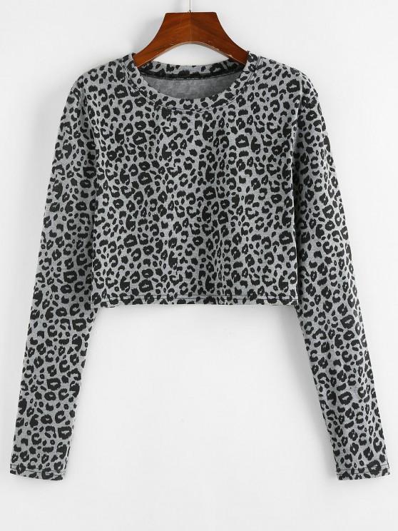 Leopard Print Cropped Tee - INS | Online Fashion Free Shipping Clothing, Dresses, Tops, Shoes