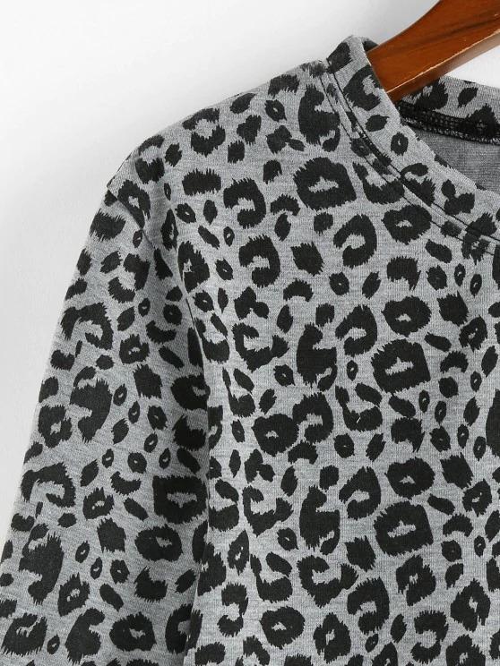 Leopard Print Cropped Tee - INS | Online Fashion Free Shipping Clothing, Dresses, Tops, Shoes