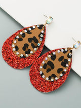 Leopard print sequin earrings female boho style diamond earrings - LuckyFash™