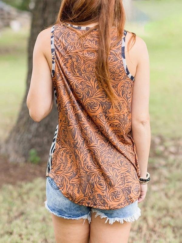 Leopard Print Sleeveless Tank Top - Tank Tops - INS | Online Fashion Free Shipping Clothing, Dresses, Tops, Shoes - 05/07/2021 - 20-30 - color-brown