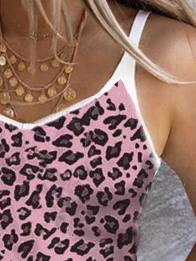 Leopard Print Stretch Camisole Top - Tank Tops - INS | Online Fashion Free Shipping Clothing, Dresses, Tops, Shoes - 10-20 - 17/06/2021 - color-apricot