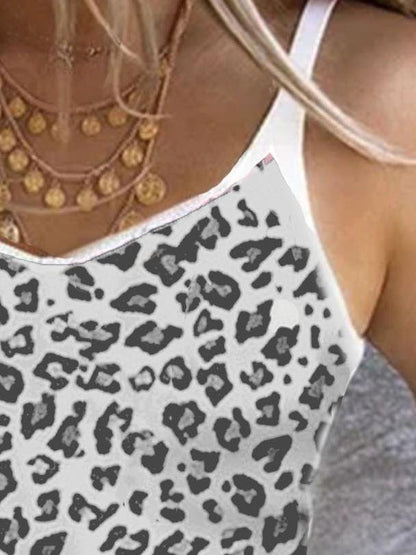 Leopard Print Stretch Camisole Top - Tank Tops - INS | Online Fashion Free Shipping Clothing, Dresses, Tops, Shoes - 10-20 - 17/06/2021 - color-apricot