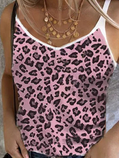 Leopard Print Stretch Camisole Top - Tank Tops - INS | Online Fashion Free Shipping Clothing, Dresses, Tops, Shoes - 10-20 - 17/06/2021 - color-apricot