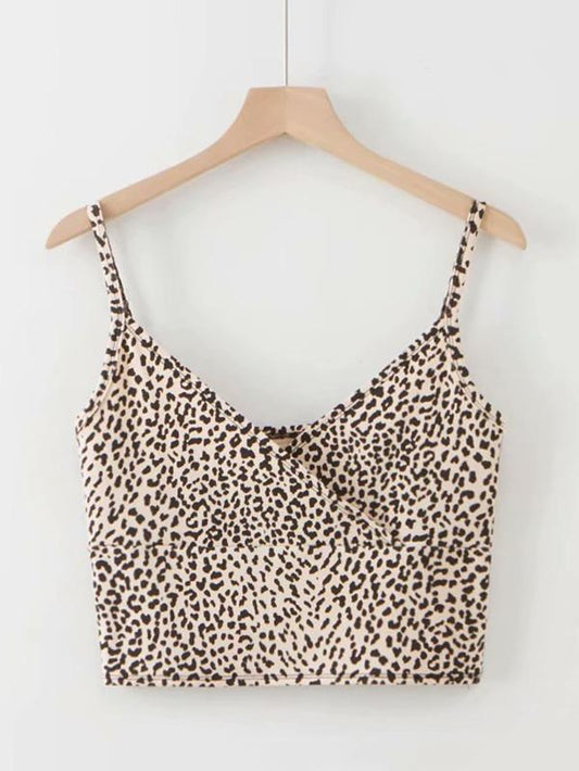 Leopard Print Surplice Cami Top - INS | Online Fashion Free Shipping Clothing, Dresses, Tops, Shoes