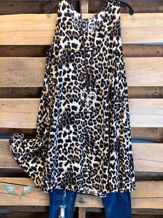 LEOPARD SLEEVELESS DRESS - INS | Online Fashion Free Shipping Clothing, Dresses, Tops, Shoes