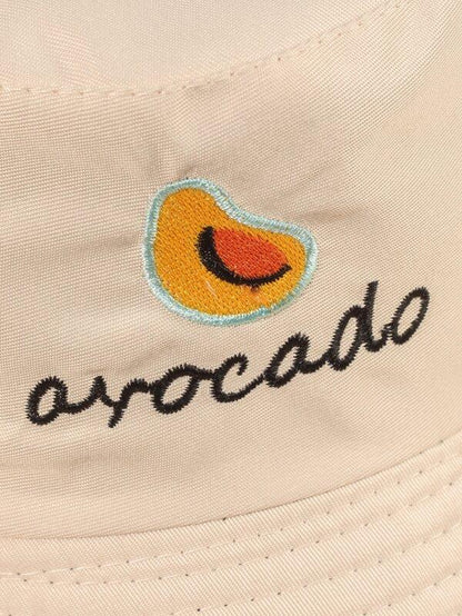 Avocado Tag Letter Embroidered Bucket Hat - LuckyFash™