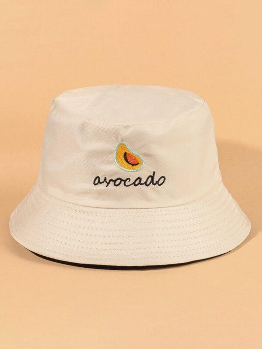 Avocado Tag Letter Embroidered Bucket Hat - LuckyFash™