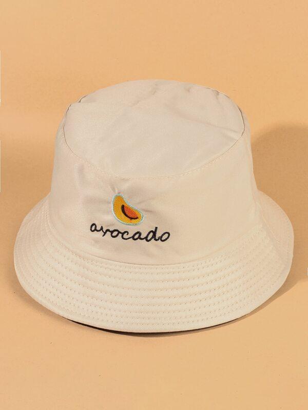 Avocado Tag Letter Embroidered Bucket Hat - LuckyFash™