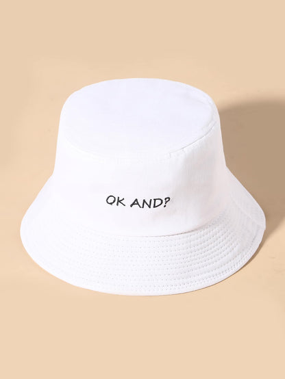 Letter Embroidery Bucket Hat - INS | Online Fashion Free Shipping Clothing, Dresses, Tops, Shoes