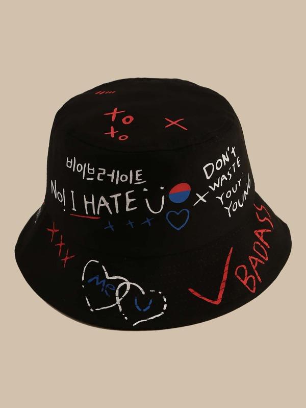 Letter Graphic Bucket Hat - LuckyFash™