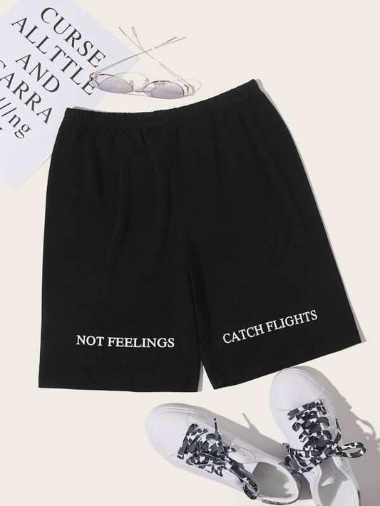 Letter Graphic Elastic Waist Biker Shorts - INS | Online Fashion Free Shipping Clothing, Dresses, Tops, Shoes