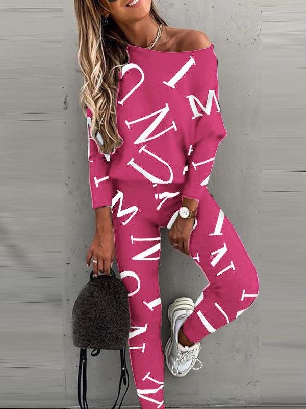 Letter Print Long-sleeved Trousers Casual Sports Suit - Two-piece Outfits - INS | Online Fashion Free Shipping Clothing, Dresses, Tops, Shoes - 13/05/2021 - 13052021 - 130521