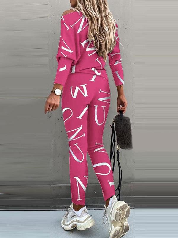 Letter Print Long-sleeved Trousers Casual Sports Suit - Two-piece Outfits - INS | Online Fashion Free Shipping Clothing, Dresses, Tops, Shoes - 13/05/2021 - 13052021 - 130521