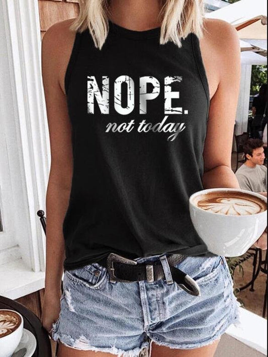 Letter Print Round Neck Sleeveless Tank Tops - Tank Tops - INS | Online Fashion Free Shipping Clothing, Dresses, Tops, Shoes - 10-20 - 19/07/2021 - Category_Tank Tops