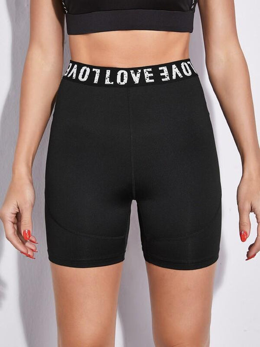 Letter Tape Waist Sports Shorts - INS | Online Fashion Free Shipping Clothing, Dresses, Tops, Shoes