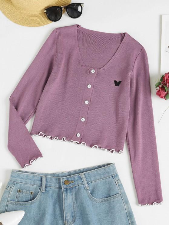 Lettuce Trim Butterfly Crop Cardigan - INS | Online Fashion Free Shipping Clothing, Dresses, Tops, Shoes