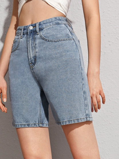 Light Wash Denim Shorts Without Belt - INS | Online Fashion Free Shipping Clothing, Dresses, Tops, Shoes