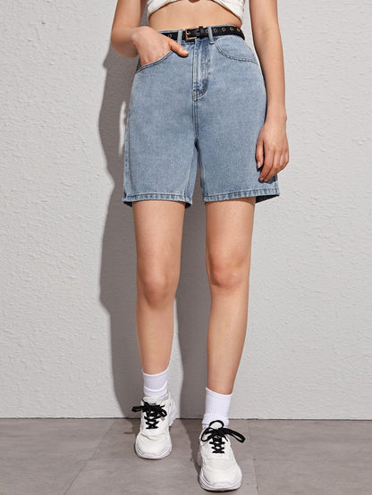 Light Wash Denim Shorts Without Belt - INS | Online Fashion Free Shipping Clothing, Dresses, Tops, Shoes