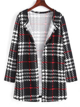 Long Plaid Open Front Coat - INS | Online Fashion Free Shipping Clothing, Dresses, Tops, Shoes