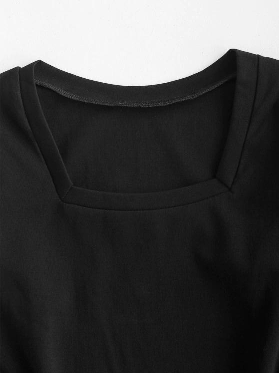 Long Sleeve Casual Bodycon Tee Dress - Bodycon Dresses - INS | Online Fashion Free Shipping Clothing, Dresses, Tops, Shoes - 02/09/2021 - Black - Bodycon Dresses
