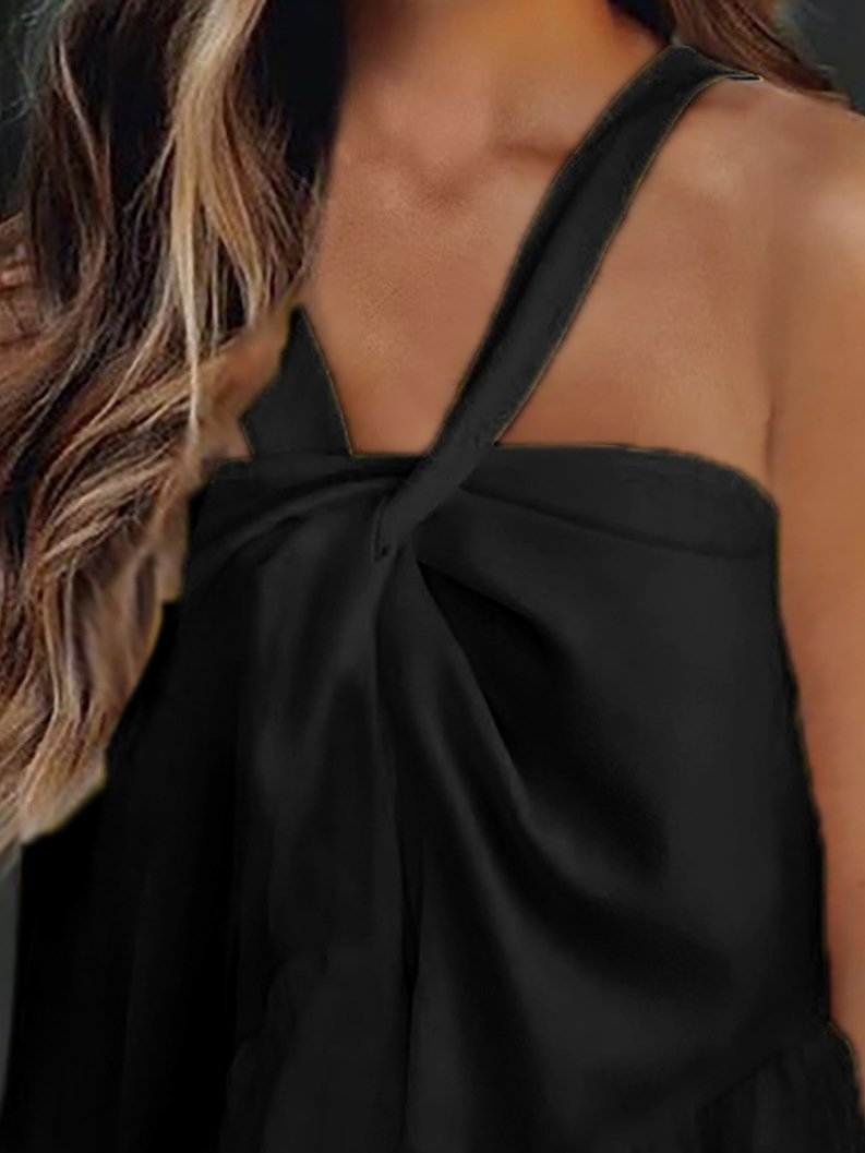 Loose Halter Neck Ruffled Sleeveless Tank Tops - Tank Tops - INS | Online Fashion Free Shipping Clothing, Dresses, Tops, Shoes - 10-20 - 28/06/2021 - Category_Tank Tops