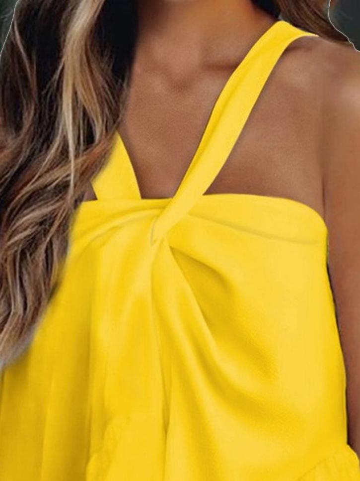 Loose Halter Neck Ruffled Sleeveless Tank Tops - Tank Tops - INS | Online Fashion Free Shipping Clothing, Dresses, Tops, Shoes - 10-20 - 28/06/2021 - Category_Tank Tops