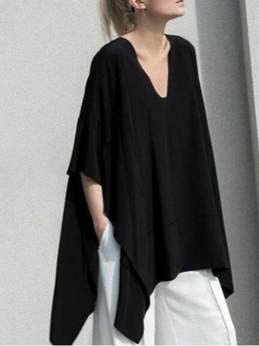 Loose Irregular Bat Sleeve T-shirt - T-shirts - INS | Online Fashion Free Shipping Clothing, Dresses, Tops, Shoes - 13/05/2021 - 13052021 - 130521