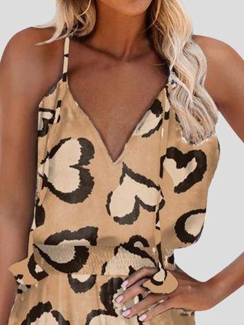 Loose Love Printed V-Neck Sleeveless Dress - Mini Dresses - INS | Online Fashion Free Shipping Clothing, Dresses, Tops, Shoes - 20-30 - 25/06/2021 - Category_Mini Dresses