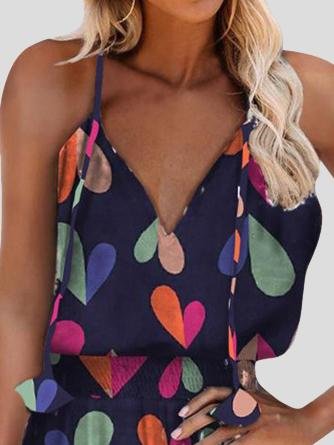 Loose Love Printed V-Neck Sleeveless Dress - Mini Dresses - INS | Online Fashion Free Shipping Clothing, Dresses, Tops, Shoes - 20-30 - 25/06/2021 - Category_Mini Dresses