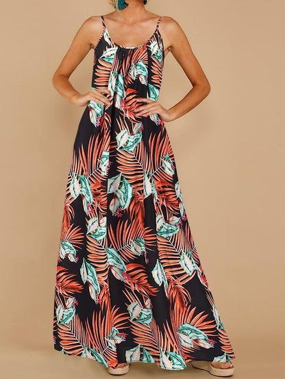 Loose Sleeveless Print Maxi Dress - Maxi Dresses - INS | Online Fashion Free Shipping Clothing, Dresses, Tops, Shoes - 15/06/2021 - Category_Maxi Dresses - Color_Green