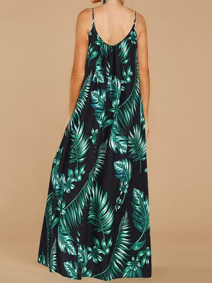 Loose Sleeveless Print Maxi Dress - Maxi Dresses - INS | Online Fashion Free Shipping Clothing, Dresses, Tops, Shoes - 15/06/2021 - Category_Maxi Dresses - Color_Green