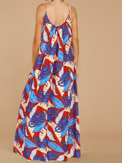 Loose Sleeveless Print Maxi Dress - Maxi Dresses - INS | Online Fashion Free Shipping Clothing, Dresses, Tops, Shoes - 15/06/2021 - Category_Maxi Dresses - Color_Green