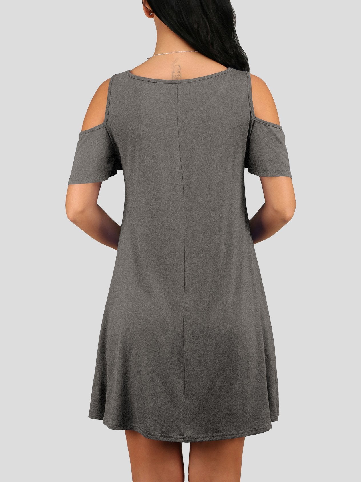 Loose Solid Off-shoulder Short-sleeved Pocket Dress - Mini Dresses - INS | Online Fashion Free Shipping Clothing, Dresses, Tops, Shoes - 10-20 - 19/07/2021 - color-black