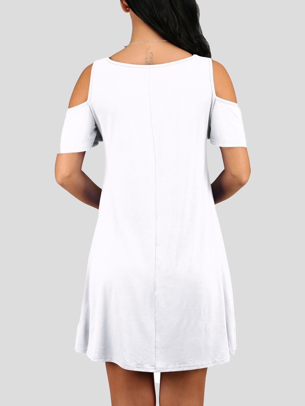 Loose Solid Off-shoulder Short-sleeved Pocket Dress - Mini Dresses - INS | Online Fashion Free Shipping Clothing, Dresses, Tops, Shoes - 10-20 - 19/07/2021 - color-black