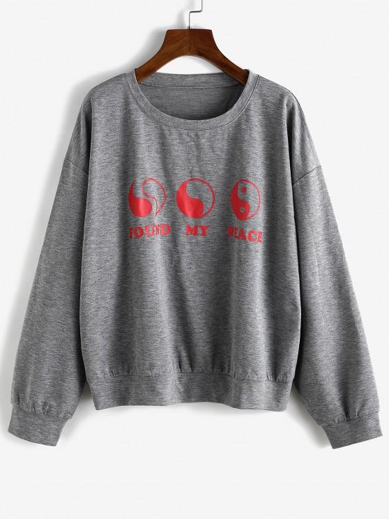 Loose The Eight Diagrams Graphic Sweatshirt - INS | Online Fashion Free Shipping Clothing, Dresses, Tops, Shoes