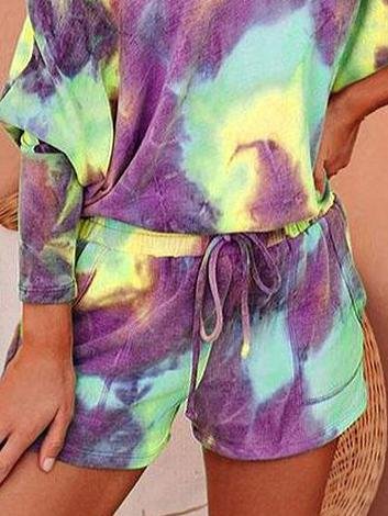 Loose Tie-Dye Printing Home Wear Casual Suit - Loungewear - INS | Online Fashion Free Shipping Clothing, Dresses, Tops, Shoes - 20-30 - 28/06/2021 - Category_Loungewear