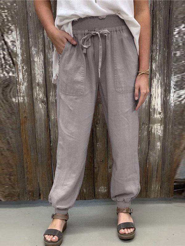 Loose Trousers With Elasticated Pockets And Ankles - Pants - INS | Online Fashion Free Shipping Clothing, Dresses, Tops, Shoes - 12/07/2021 - 20-30 - Bottom