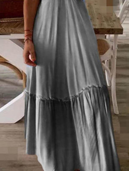 Loose V-neck Gradient Suspenders Dress - Maxi Dresses - INS | Online Fashion Free Shipping Clothing, Dresses, Tops, Shoes - 05/06/2021 - Color_Blue - Color_Gray