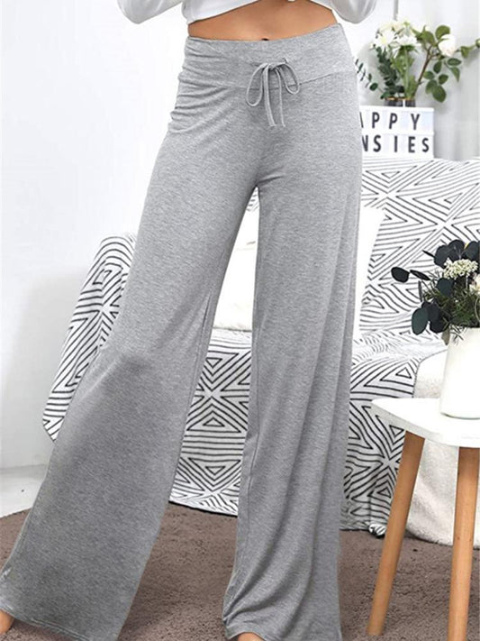 Loose Wide Leg High Waist Elastic Band Casual Pants - Pants - INS | Online Fashion Free Shipping Clothing, Dresses, Tops, Shoes - 10-20 - 20/07/2021 - Bottom