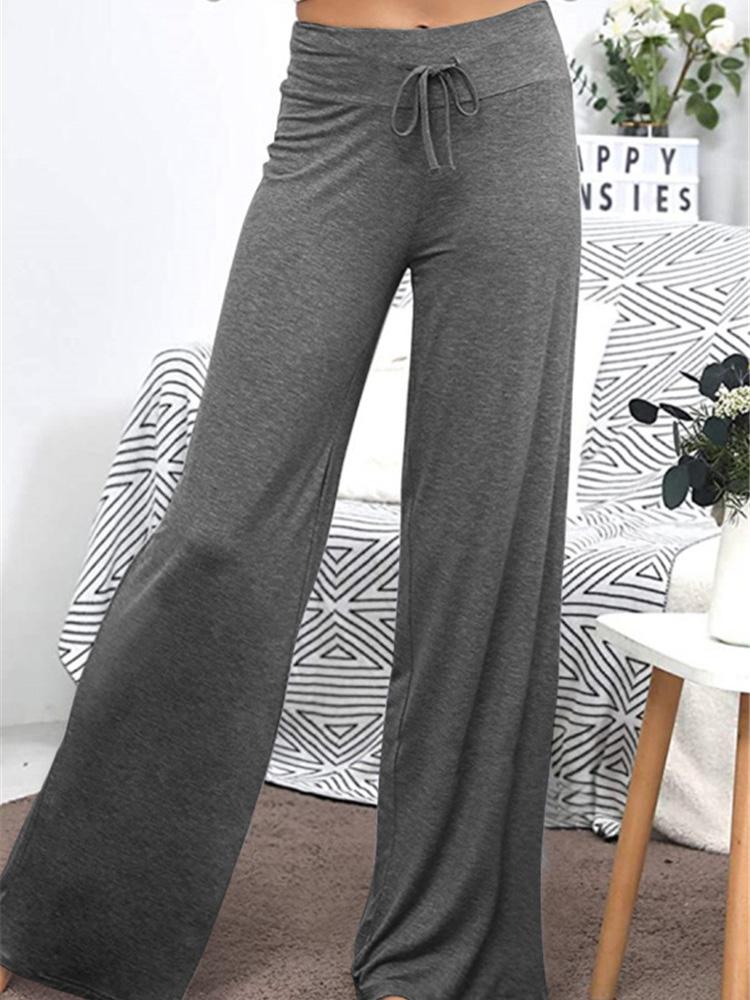 Loose Wide Leg High Waist Elastic Band Casual Pants - Pants - INS | Online Fashion Free Shipping Clothing, Dresses, Tops, Shoes - 10-20 - 20/07/2021 - Bottom