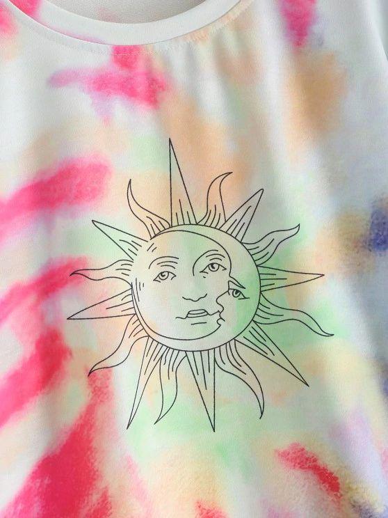 Lou-Ann Vecchia Drop Shoulder Sun Tie Dye Sweatshirt - INS | Online Fashion Free Shipping Clothing, Dresses, Tops, Shoes