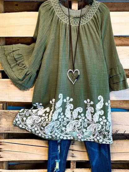 MAKING THE WAY TUNIC - OLIVE - 100% COTTON - INS | Online Fashion Free Shipping Clothing, Dresses, Tops, Shoes