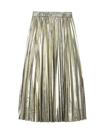 Metallic Reflective Fabric Midi Pleated Skirt - Skirt - INS | Online Fashion Free Shipping Clothing, Dresses, Tops, Shoes - 15/03/2021 - Black - Color_Black