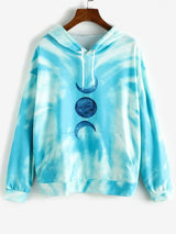 Moon Graphic Tie Dye Oversize Hoodie - INS | Online Fashion Free Shipping Clothing, Dresses, Tops, Shoes