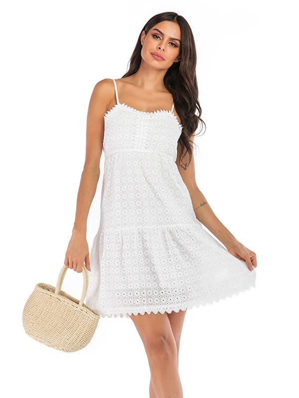 New Eyelet Lace Mini Dress - Dresses - INS | Online Fashion Free Shipping Clothing, Dresses, Tops, Shoes - 03/02/2021 - 2XL - Casual